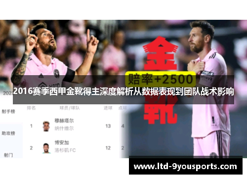 2016赛季西甲金靴得主深度解析从数据表现到团队战术影响