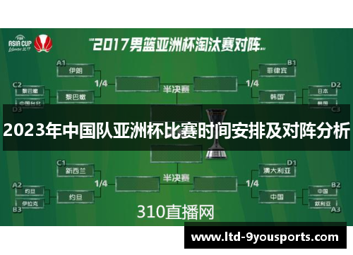 2023年中国队亚洲杯比赛时间安排及对阵分析